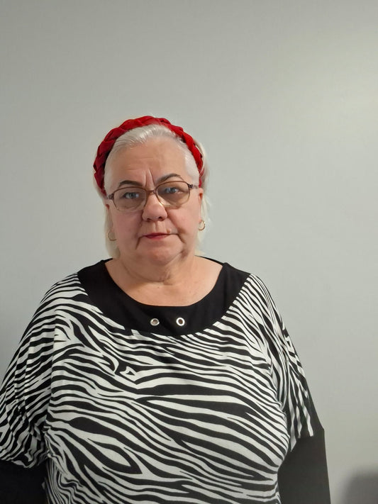 Pintas satininis lankelis – raudonas